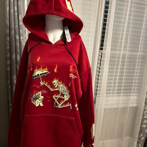 Street Life Red Las Vegas Skeleton Hoodie Size 2X